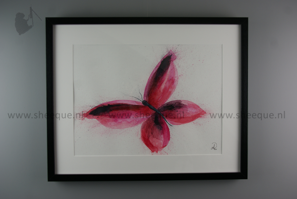 aquarel schilderij rosa